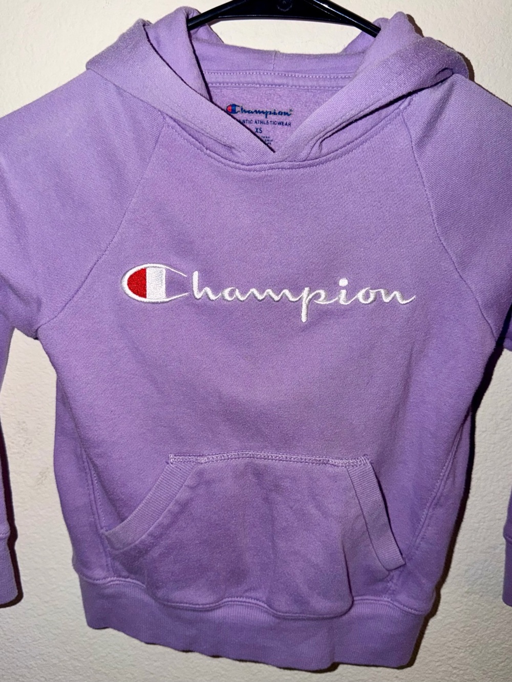 Champion Lilac Pullover Hoodie with Script Logo